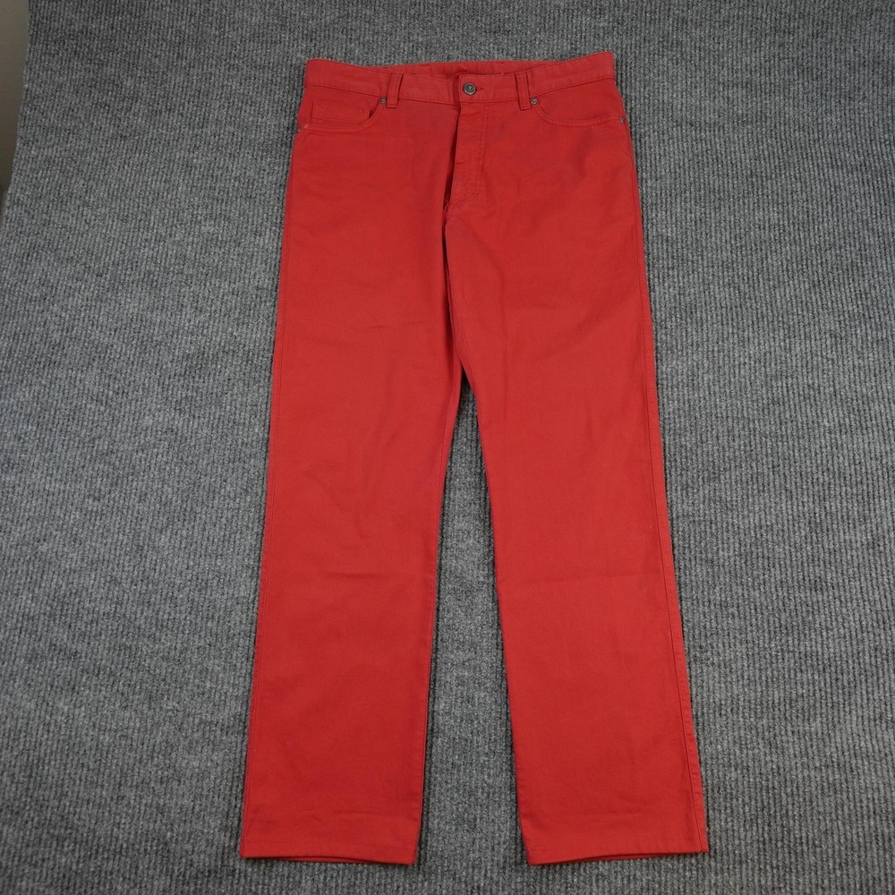 Ermenegildo Zegna Roccia Jeans Mens 36x30 Red Straight Stretch Pants